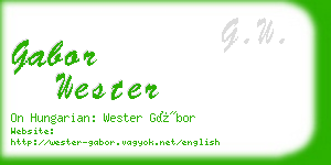 gabor wester business card